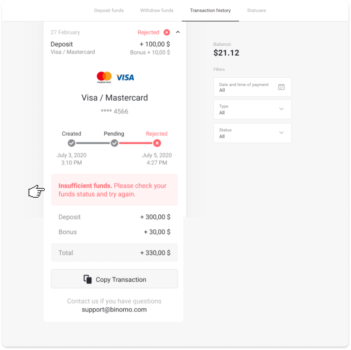 Deposita fondi in Binomo tramite carta di credito Deposita fondi in Binomo tramite carta di credito