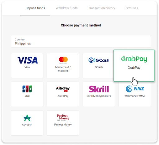 Deposit Funds in Binomo via Philippines Bank Cards (Visa / MasterCard / JCB), Bank Transfer (BDO Internet Banking) and E-wallets (GCash, GrabPay, Paymaya, Coins.ph, AstroPay, Webmoney WMZ, Advcash, Perfect Money) Deposit Funds in Binomo via Philippines Bank Cards (Visa / MasterCard / JCB), Bank Transfer (BDO Internet Banking) and E-wallets (GCash, GrabPay, Paymaya, Coins.ph, AstroPay, Webmoney WMZ, Advcash, Perfect Money)