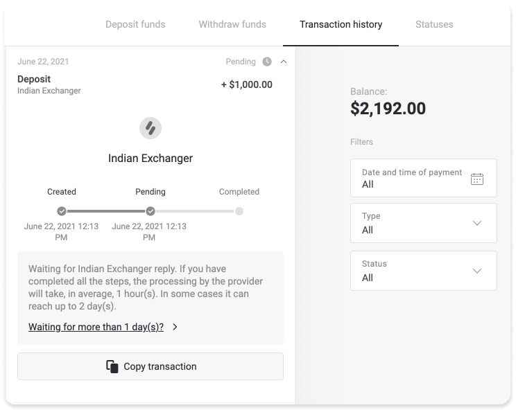 Deposit Funds paBinomo kuburikidza neBhangi Kadhi