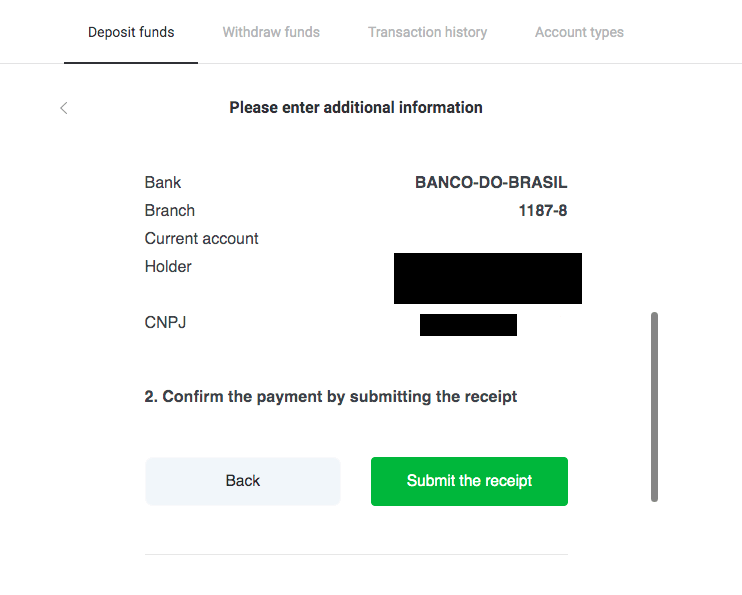 Deposite fundos no Binomo via Internet Banking Brasil (Banco Transer, Paylivre, Loterica, Itau, Boleto Rápido) e carteiras eletrônicas (Picpay, Astropay, Banco do Brasil, Santander, Bradesco, Neteller, Skrill, WebMoney, Advcash)