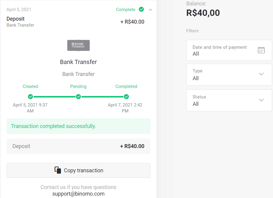 Stort geld op Binomo via Brazilië Internet Banking (Bank Transer, Paylivre, Loterica, Itau, Boleto Rapido) en E-wallets (Picpay, Astropay, Banco do Brasil, Santander, Bradesco, Neteller, Skrill, WebMoney, Advcash) Stort geld op Binomo via Brazilië Internet Banking (Bank Transer, Paylivre, Loterica, Itau, Boleto Rapido) en E-wallets (Picpay, Astropay, Banco do Brasil, Santander, Bradesco, Neteller, Skrill, WebMoney, Advcash)