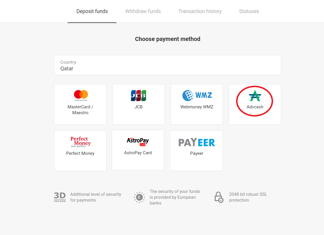 Депонирајте средства на Binomo преку е-паричници (Webmoney WMZ, Picpay, Neteller, Astropay, Cash U, Skrill, ADV готовина, AstroPay картичка, Perfect Money) Депонирајте средства на Binomo преку е-паричници (Webmoney WMZ, Picpay, Neteller, Astropay, Cash U, Skrill, ADV готовина, AstroPay картичка, Perfect Money)