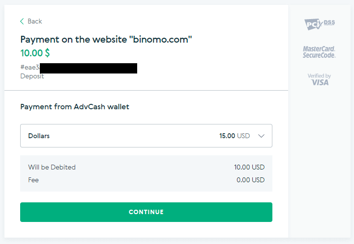 Внесите средства на Binomo через электронные кошельки (Webmoney WMZ, Picpay, Neteller, Astropay, Cash U, Skrill, ADV Cash, AstroPay Card, Perfect Money)