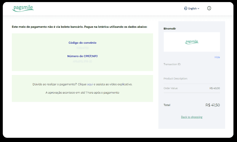 Внесите средства посредством банковского перевода (Itau, PicPay, Loterica, Boleto Rapido, Paylivre, Pagsmile, Bradesco, Santander) на Binomo