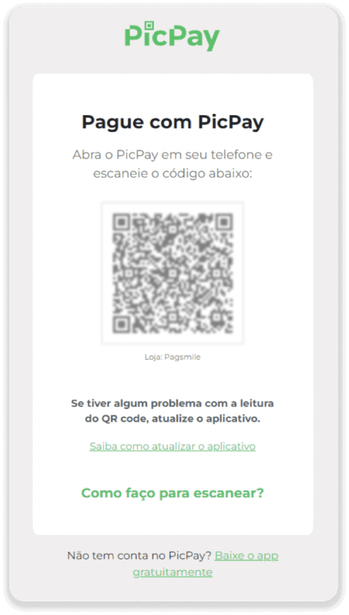 Внесите средства посредством банковского перевода (Itau, PicPay, Loterica, Boleto Rapido, Paylivre, Pagsmile, Bradesco, Santander) на Binomo