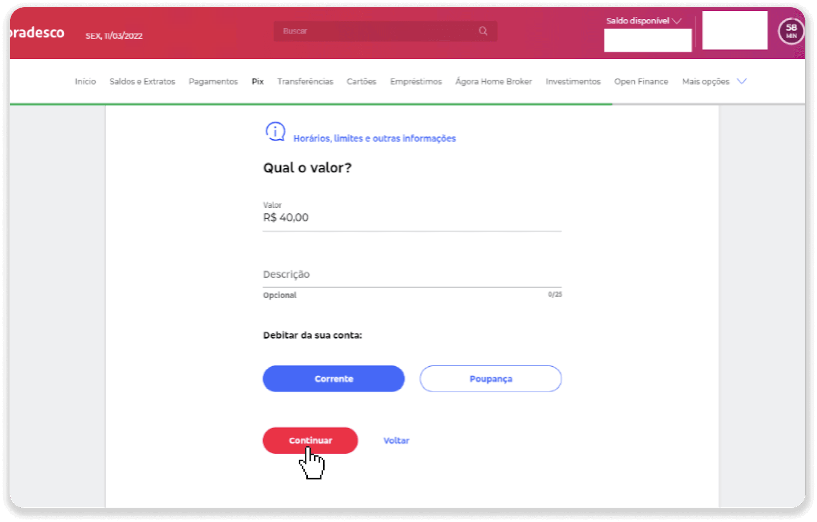 Внесите средства посредством банковского перевода (Itau, PicPay, Loterica, Boleto Rapido, Paylivre, Pagsmile, Bradesco, Santander) на Binomo