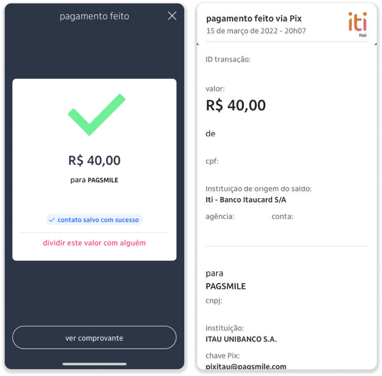 Внесите средства посредством банковского перевода (Itau, PicPay, Loterica, Boleto Rapido, Paylivre, Pagsmile, Bradesco, Santander) на Binomo