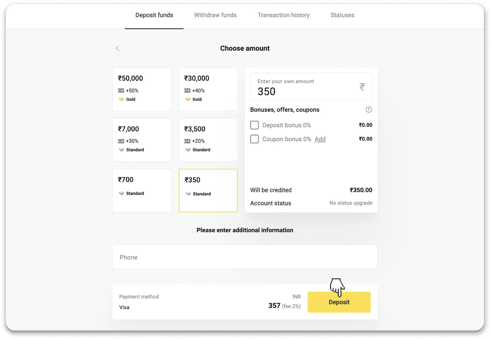 How to Deposit Funds on Binomo How to Deposit Funds on Binomo