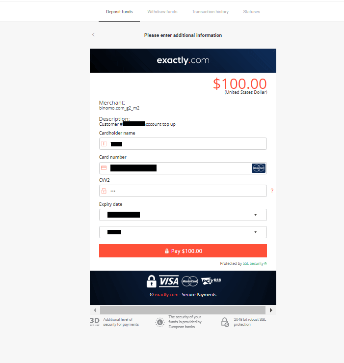 Як внести кошти на Binomo Як внести кошти на Binomo