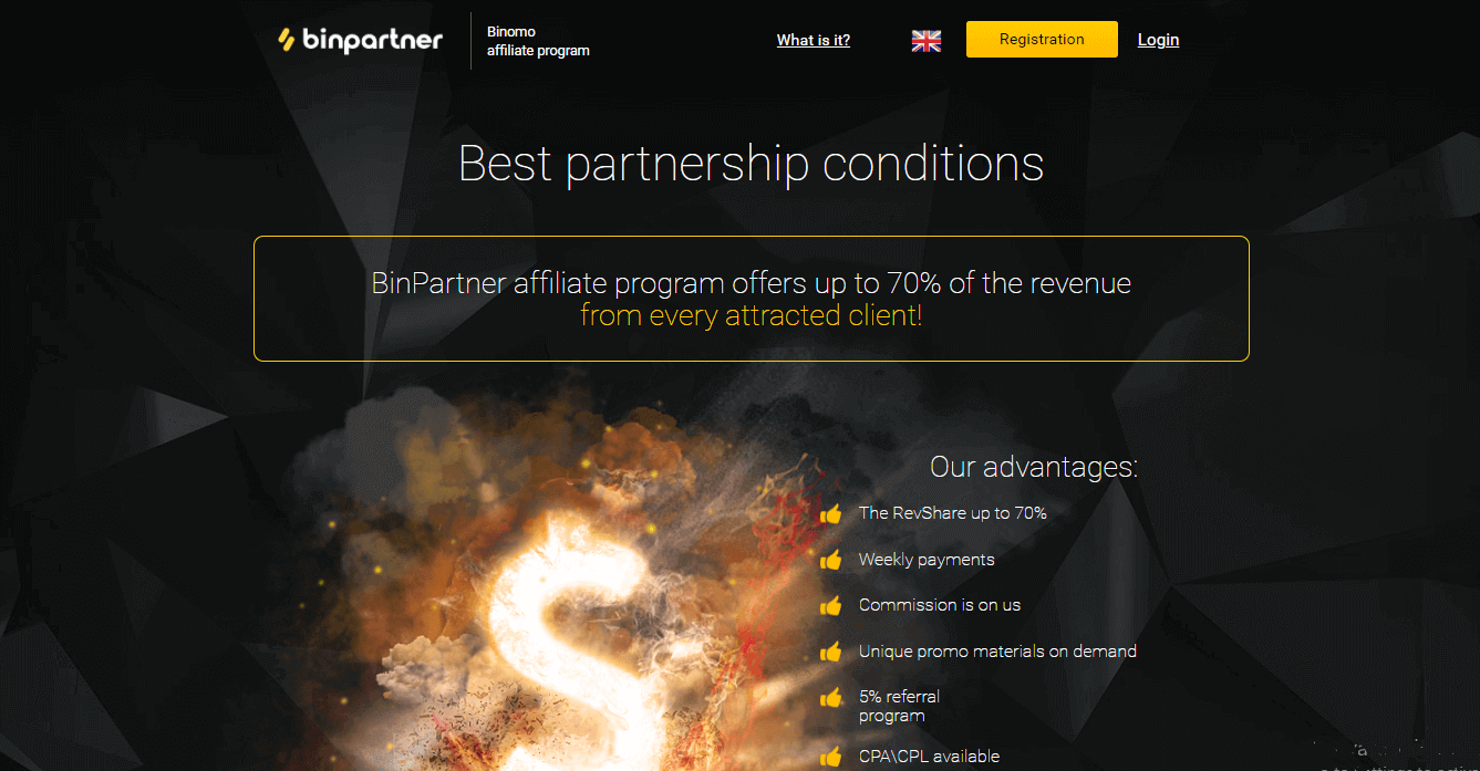 Як приєднатися до партнерської програми та стати партнером Binomo