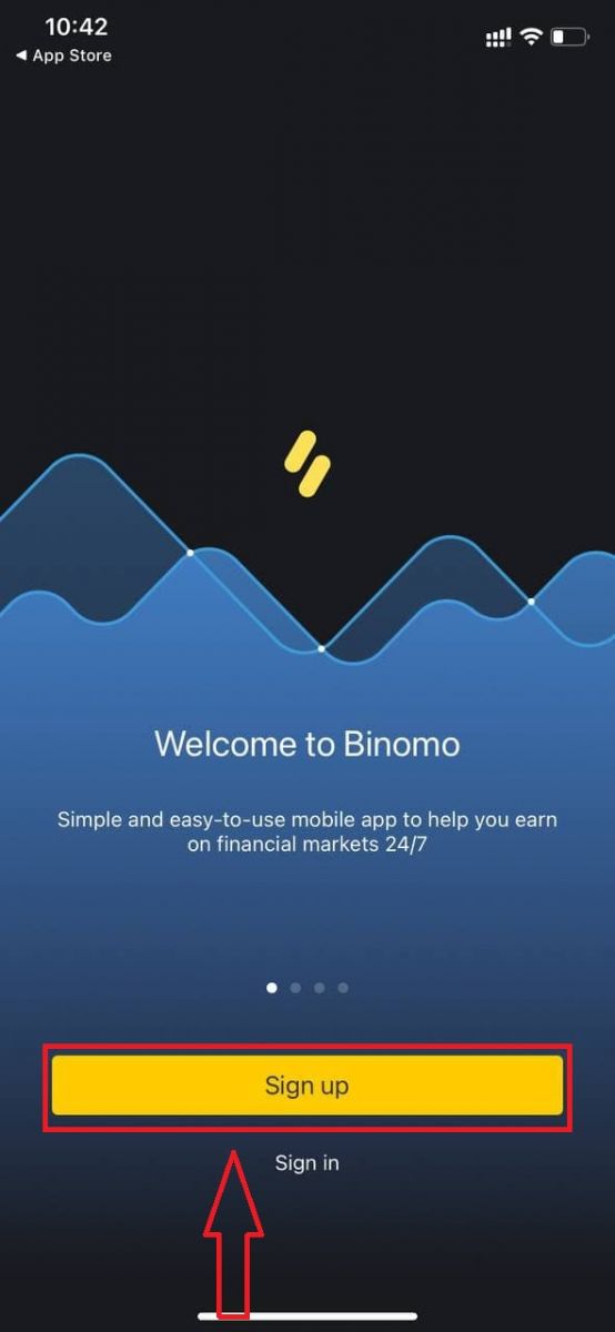 如何在 Binomo 上开设模拟账户