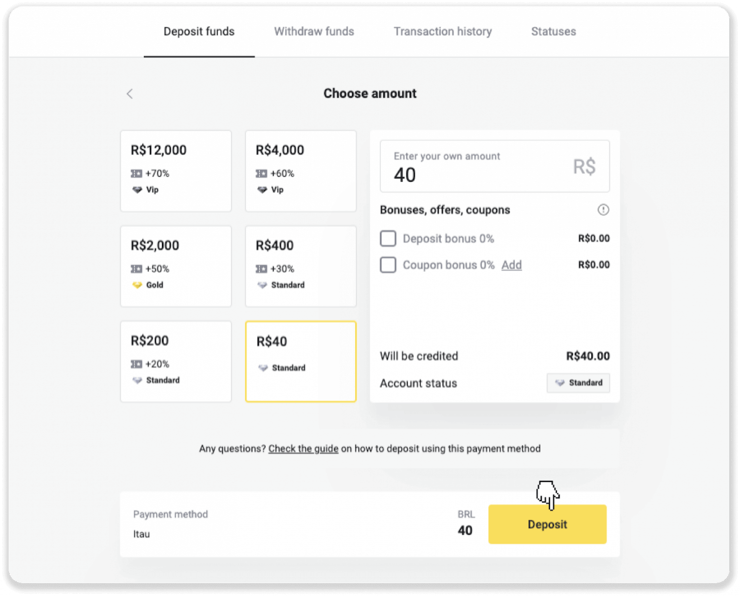 Cách rút tiền và gửi tiền vào Binomo Cách rút tiền và gửi tiền vào Binomo