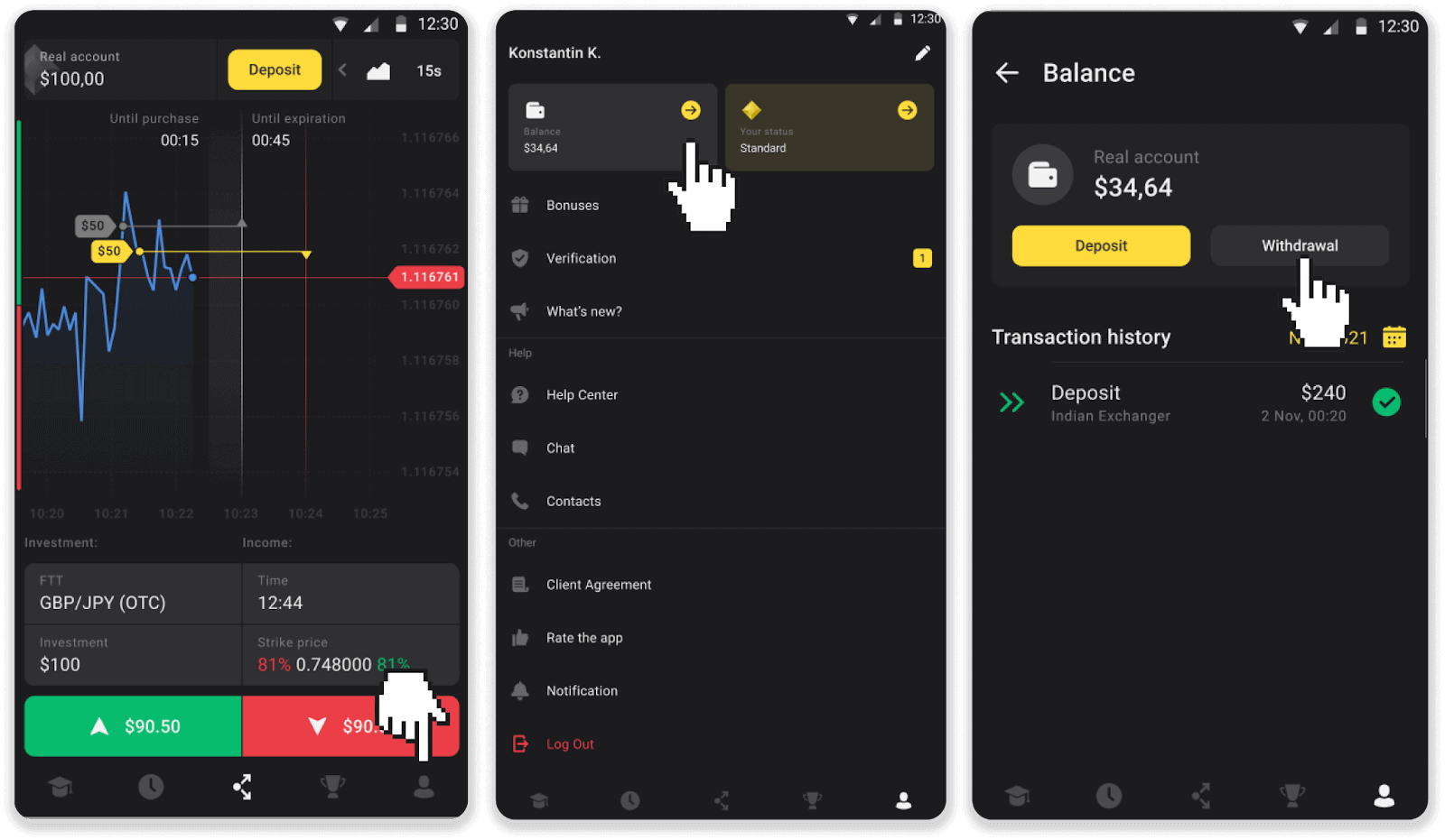 Cách rút tiền và gửi tiền vào Binomo Cách rút tiền và gửi tiền vào Binomo