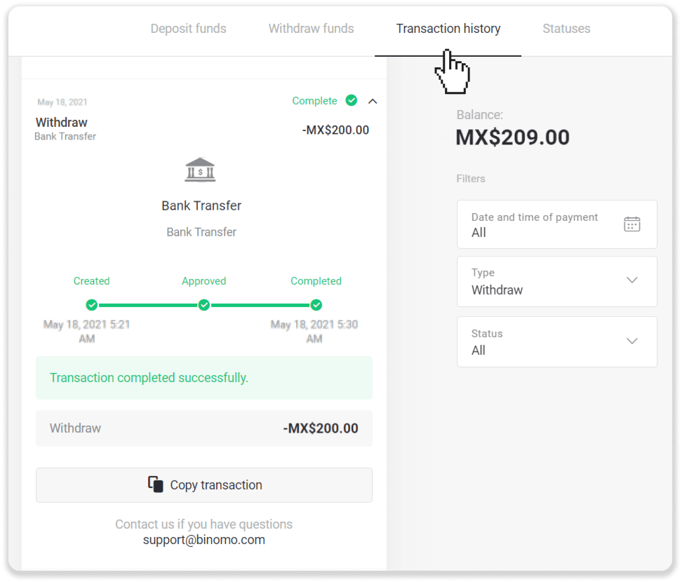 วิธีถอนเงินไปยังบัญชีธนาคารของฉัน (โอนเงินผ่านธนาคาร, ธนาคารทางอินเทอร์เน็ต, โอนเงินผ่านธนาคาร IMPS, โอนเงินผ่านธนาคาร NEFT, ผู้แลกเปลี่ยนชาวอินเดีย, NetBanking, บัญชีเสมือน, CEPbank, PIX) บน Binomo